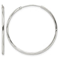 Sterling Silver Diamond-cut 1.5x35mm Endless Tube Hoop Earrings