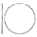 Sterling Silver Diamond-cut 1.5x40mm Endless Tube Hoop Earrings