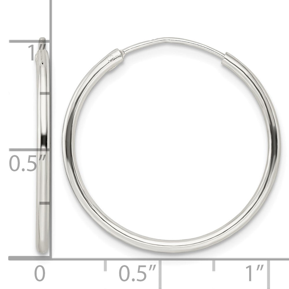 Sterling Silver Polished Endless Hoop Earrings