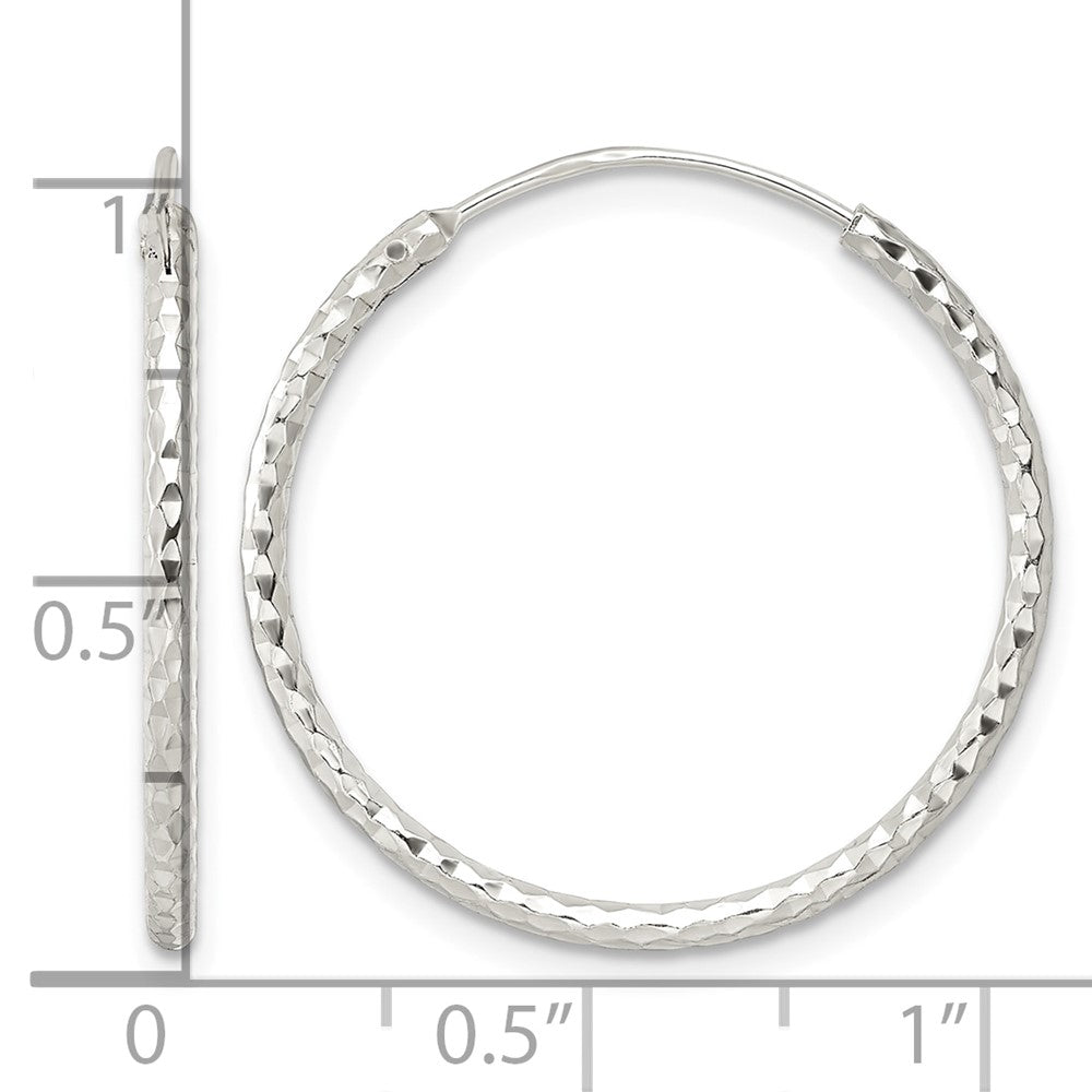 Sterling Silver Polished D/C Endless Hoop Earrings