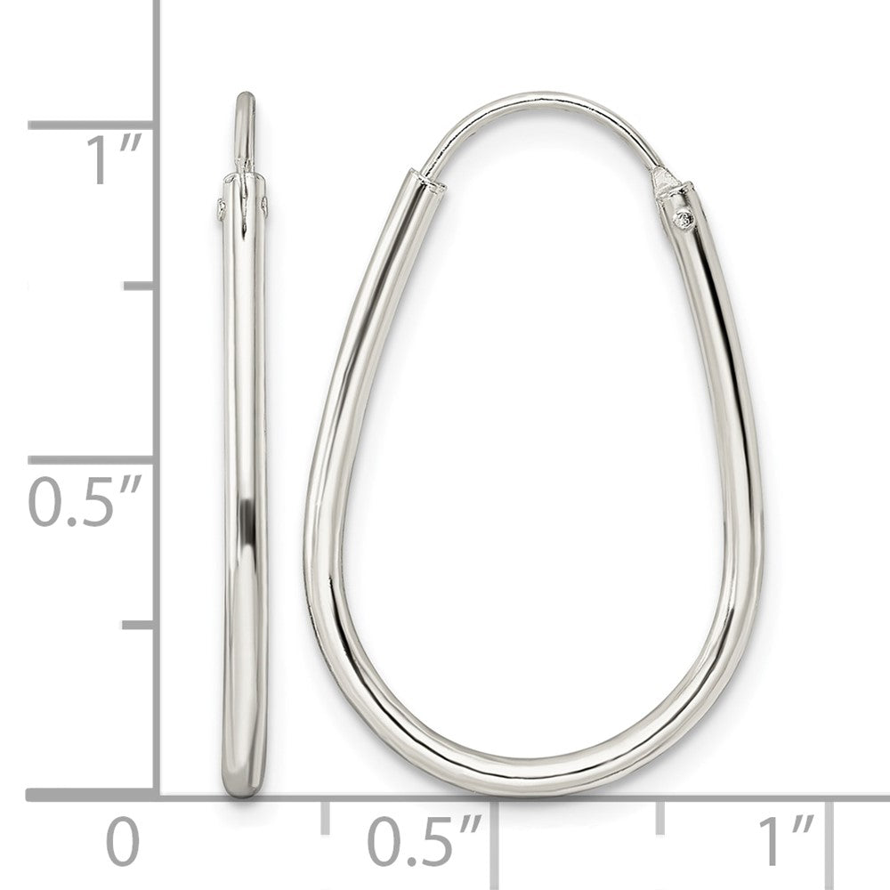 Sterling Silver Polished Endless Teardrop Hoop Earrings