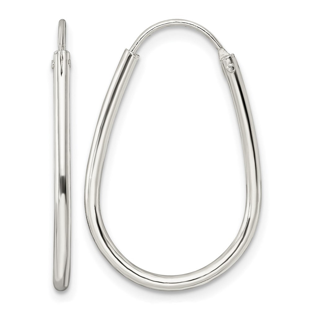 Sterling Silver Polished Endless Teardrop Hoop Earrings