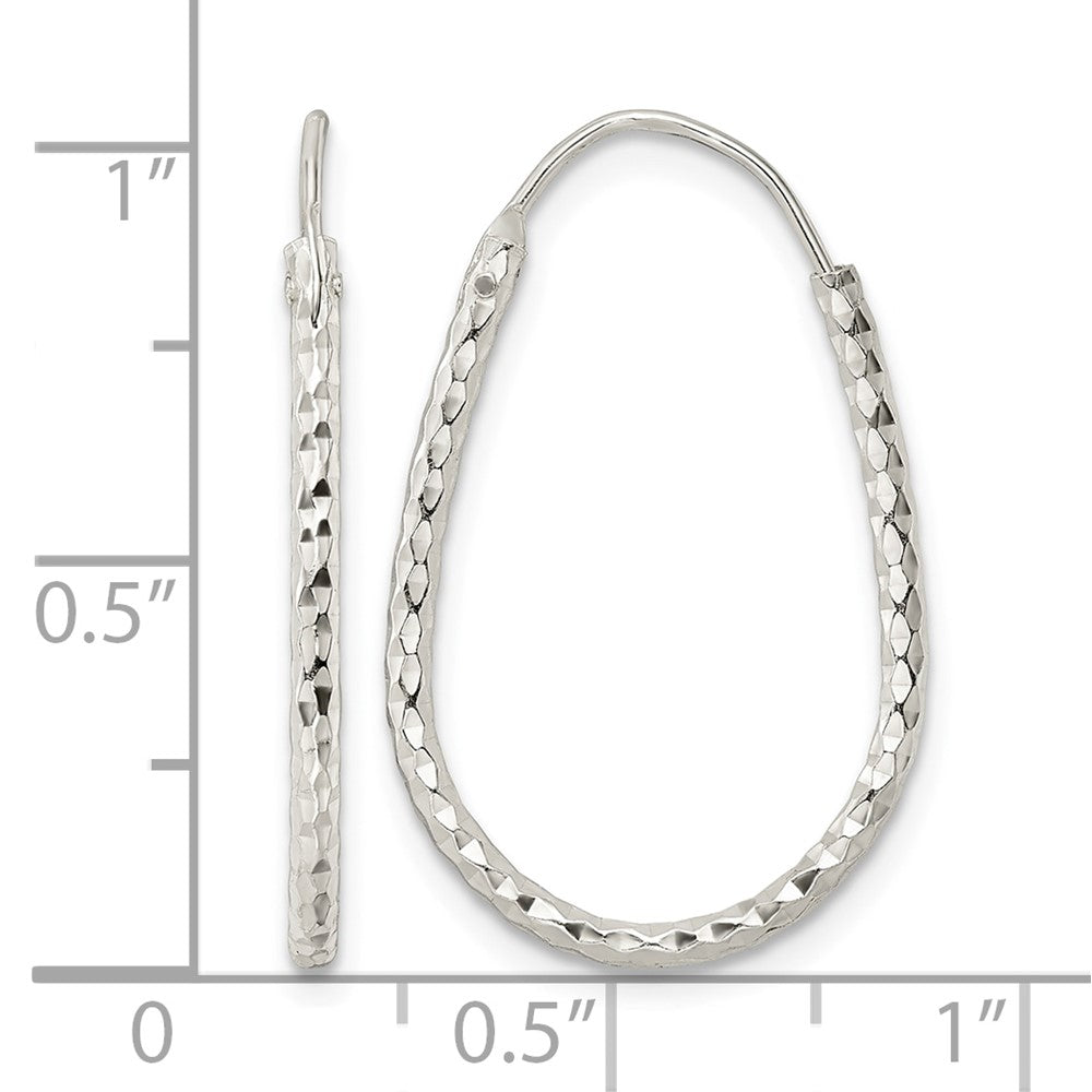 Sterling Silver Polished D/C Endless Hoop Earrings