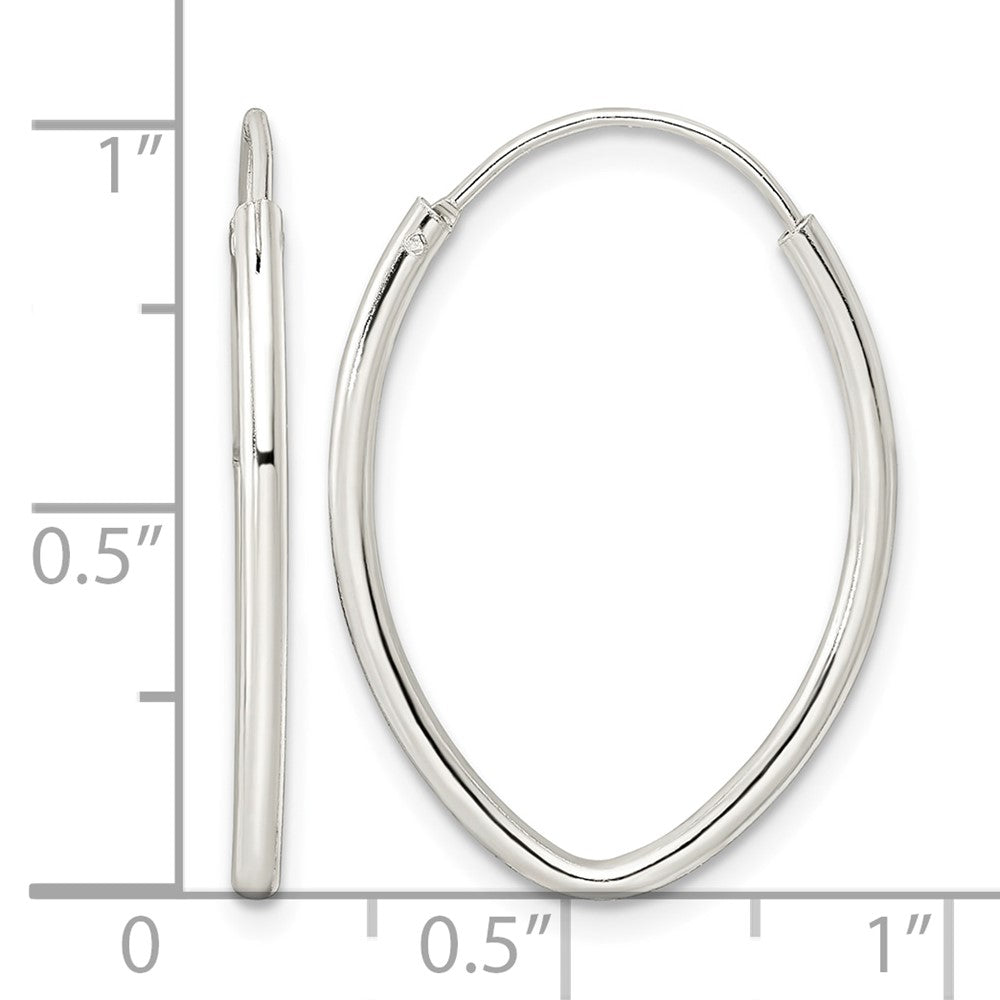 Sterling Silver Polished Endless Oval Hoop Earrings