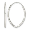 Sterling Silver Polished Endless Oval Hoop Earrings