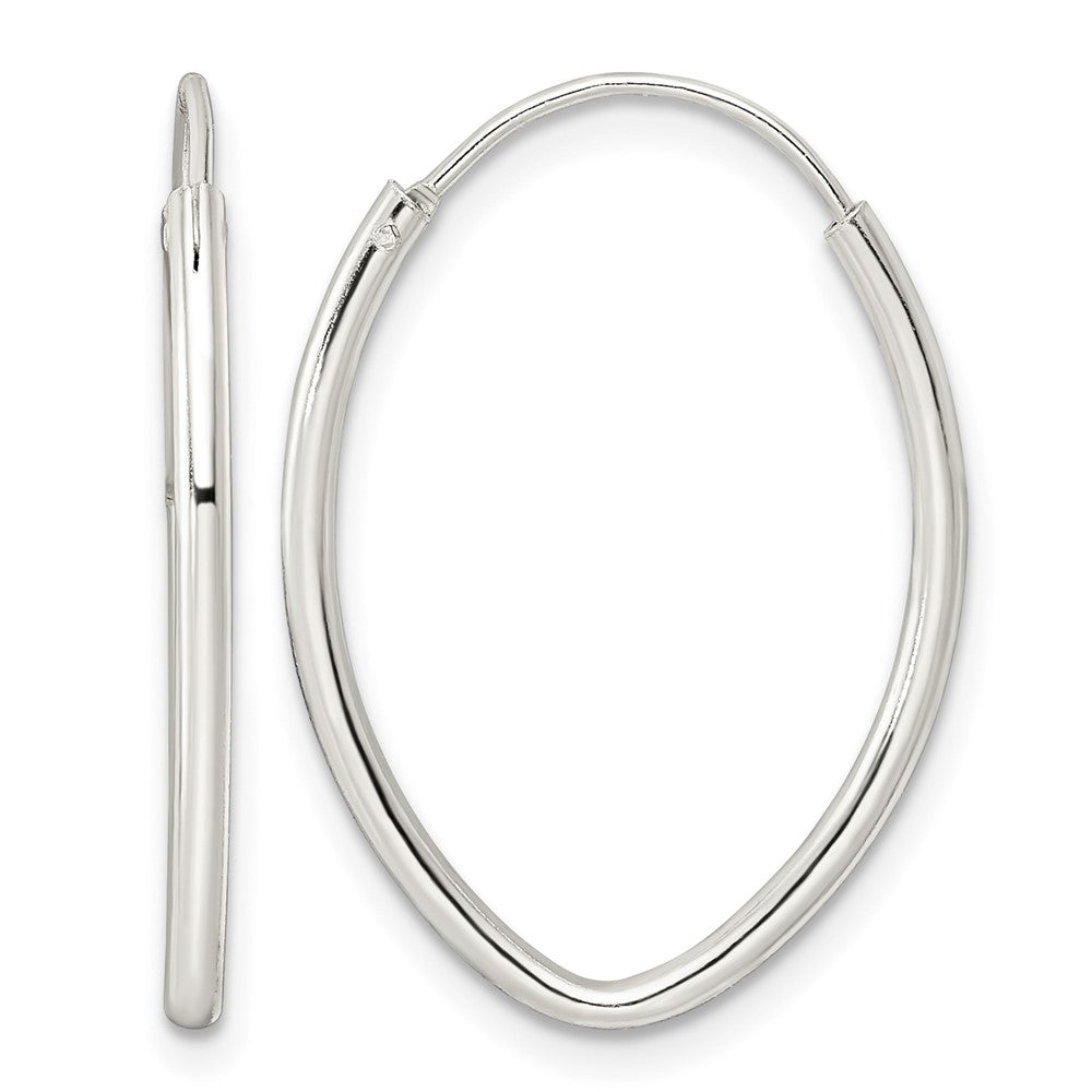 Sterling Silver Polished Endless Oval Hoop Earrings