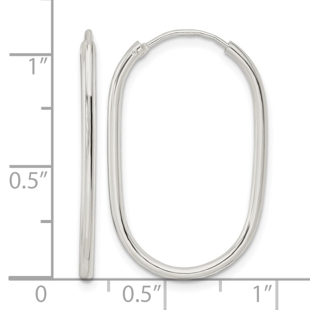 Sterling Silver Polished Endless Oblong Hoop Earrings