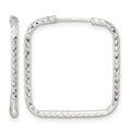 Sterling Silver Polished D/C Square Endless Hoop Earrings