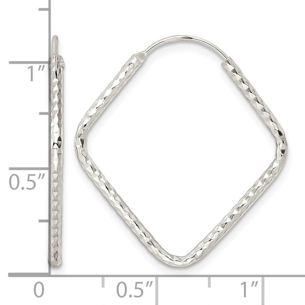 Sterling Silver Polished D/C Endless Hoop Earrings