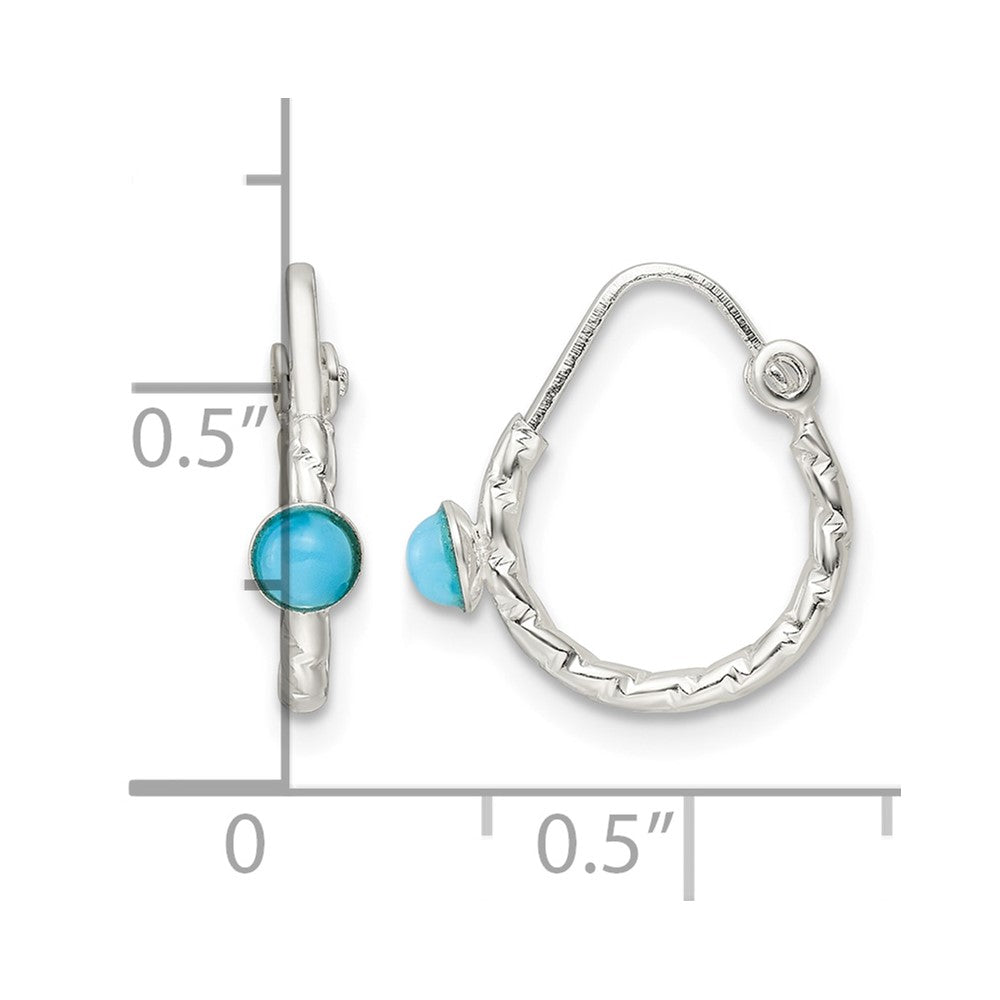 Sterling Silver Polished Turquoise Endless Hoop Earrings