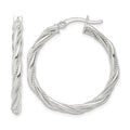 Sterling Silver Polished Twisted Rope Hoop Earrings