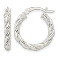 Sterling Silver Polished Twisted Rope Hoop Earrings