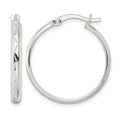 Sterling Silver Polished and Diamond-cut Circle Hoop Earrings
