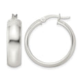 Sterling Silver Polished 7x25mm Hoop Earrings