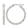 Sterling Silver Polished Twisted Hoop Earrings