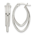 Sterling Silver Polished Triple Oval Hoop Earrings