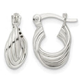 Sterling Silver Polished Triple Circle Hoop Earrings