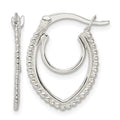 Sterling Silver Beaded Double Oval Hoop Earrings