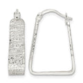 Sterling Silver Rhod-pltd Polished/Textured 5.5mm Square Hoop Earrings