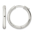 Sterling Silver Polished 3x25mm Hinged Tube Hoop Earrings
