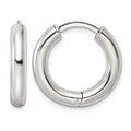 Sterling Silver Polished Hinged Circle Hoop Earrings