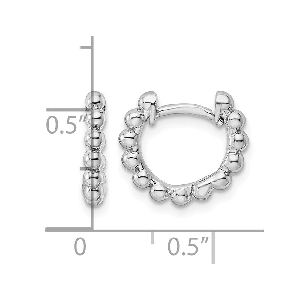 Sterling Silver RH Beaded Hoop Earrings