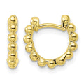 Sterling Silver Gold-plated Polished Beaded Hoop Earrings