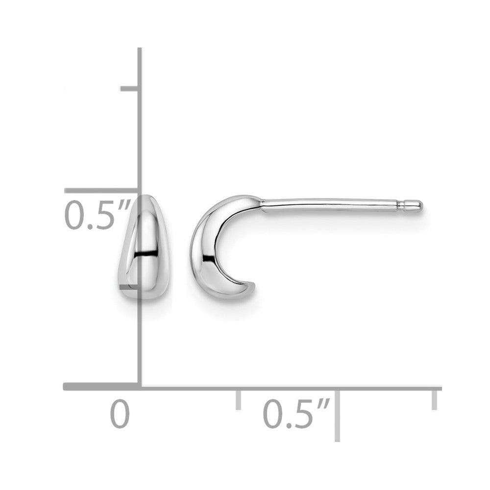 Sterling Silver Rhodium-plated Polished Hoop Post Earrings