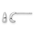 Sterling Silver Rhodium-plated Polished Hoop Post Earrings