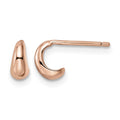 Sterling Silver Polished Rose-tone Hoop Post Earrings