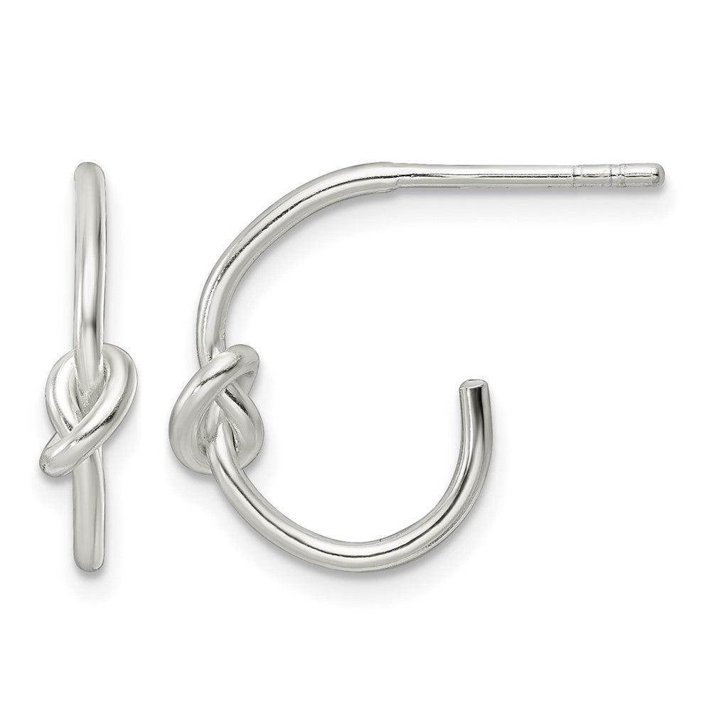 Sterling Silver Polished Knotted Hoop Earrings