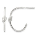 Sterling Silver Polished Knot Post Hoop Earrings