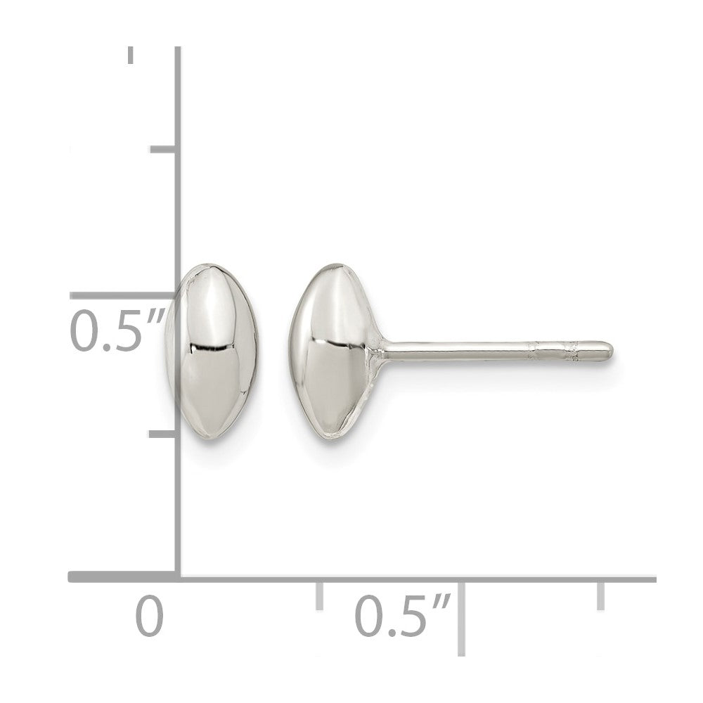 Sterling Silver Polished Puffed Bead Post Earrings
