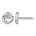 Sterling Silver Polished Puffed Circle Post Earrings