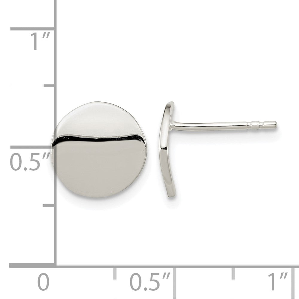 Sterling Silver Polished Flat Circle Post Earrings