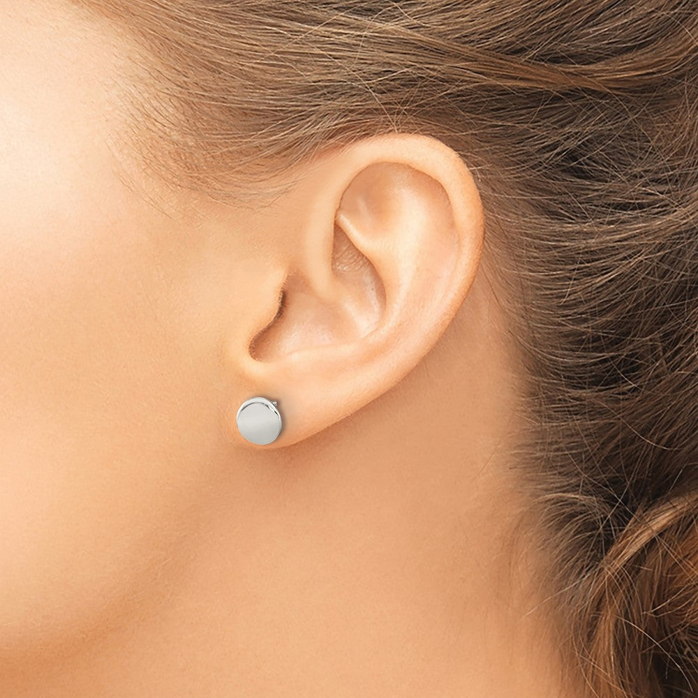 Sterling Silver Polished Flat Circle Post Earrings