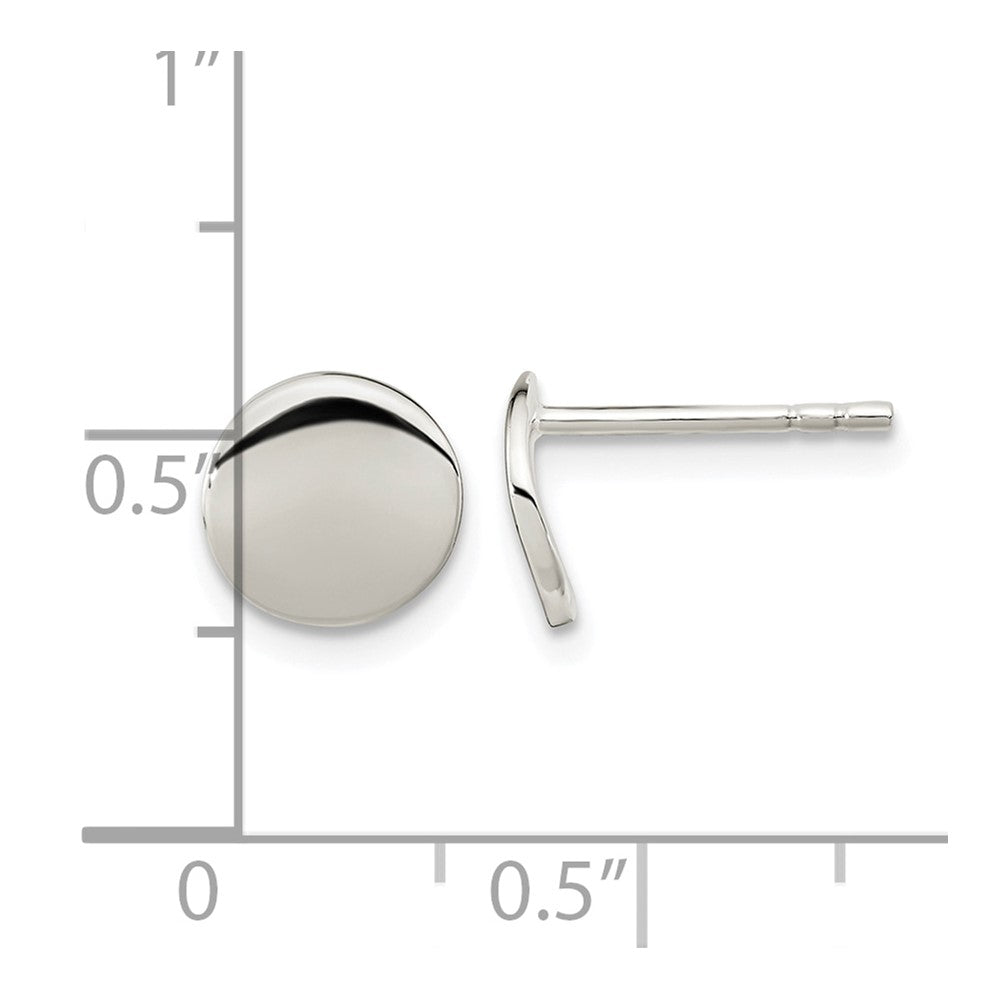 Sterling Silver Polished Flat Circle Post Earrings