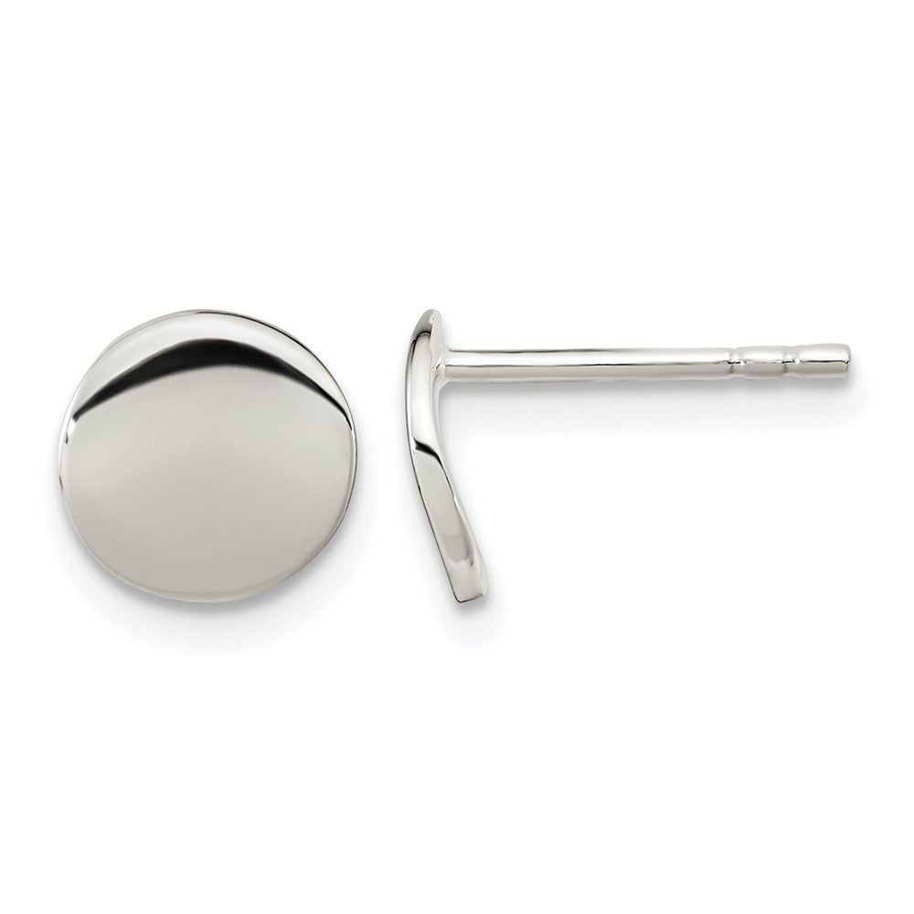 Sterling Silver Polished Flat Circle Post Earrings