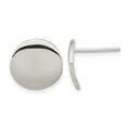 Sterling Silver Polished 12mm Flat Circle Post Earrings