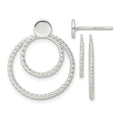 Sterling Silver w/2 Circle Jackets Button Post Earrings