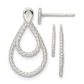 Sterling Silver w/2 Teardrop Jackets Button Post Earrings