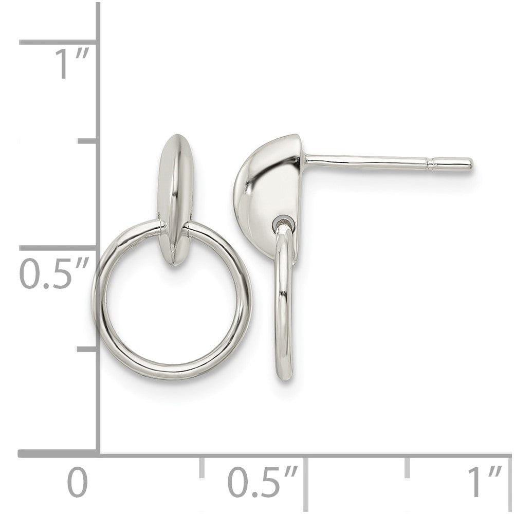 Sterling Silver Circle Dangle Post Earrings