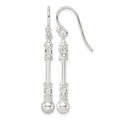 Sterling Silver Polished Fancy Beaded Dangle Earrings