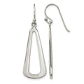 Sterling Silver Polished Teardrop Dangle Shephard Hook Earrings
