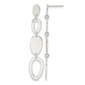 Sterling Silver Polished Fancy Ovals Post Dangle Earrings