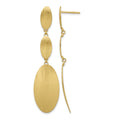 Sterling Silver Gold-plated Brushed Triple Oval Post Dangle Earrings