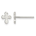 Sterling Silver Polished Cross Petite Post Earrings