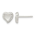 Sterling Silver Polished Puffed Heart Post Earrings