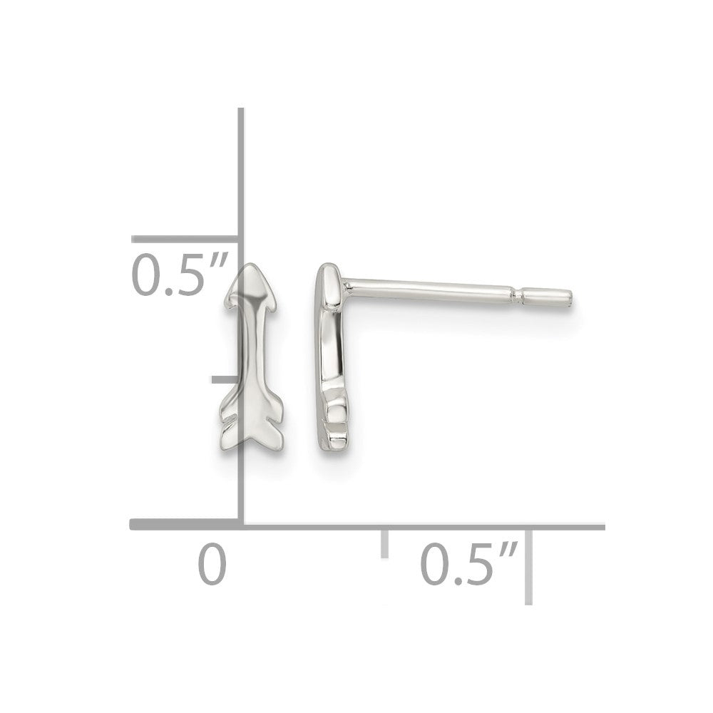 Sterling Silver Polished Tiny Arrow Post Earrings