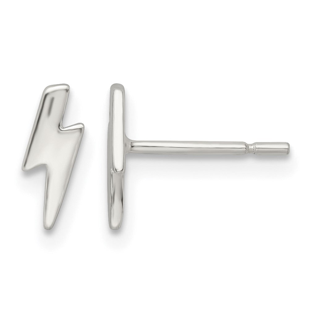 Sterling Silver Polished Tiny Lightning Post Earrings
